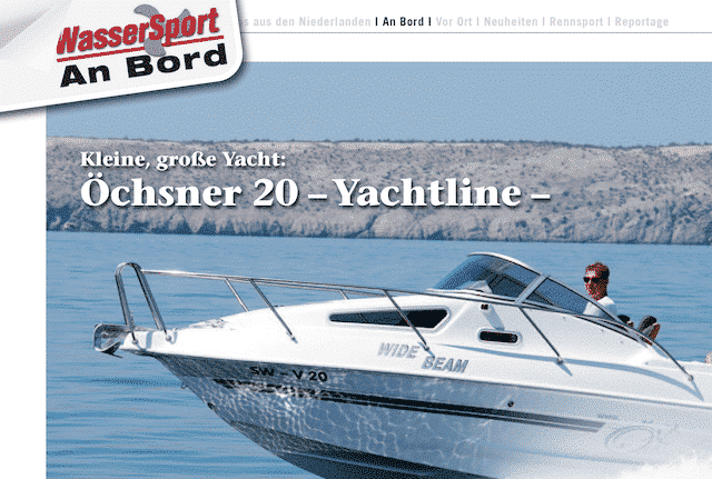 Testbericht 20 Yachtline Zeitschrift Wassersport